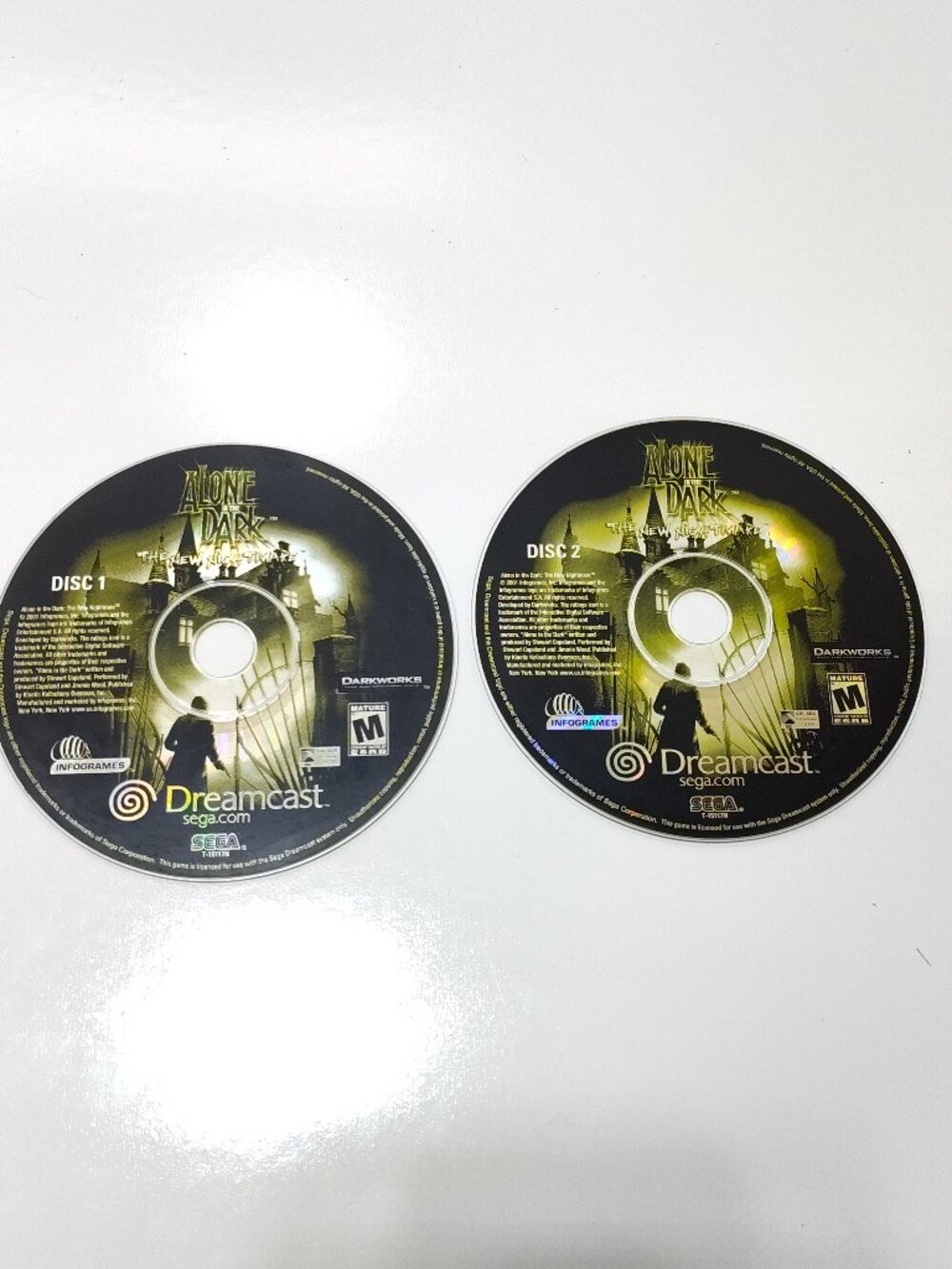 Sega Dreamcast Alone in the Dark New Nightmare Retro Horror Game Discs 1 & 2 OS